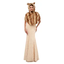 H& S Свадебная Женская шаль для косплея, зимняя теплая шаль из искусственного меха с шапкой, болеро, кошачий мех, палантин для Хэллоуина, накидка для свадьбы, вечеринки