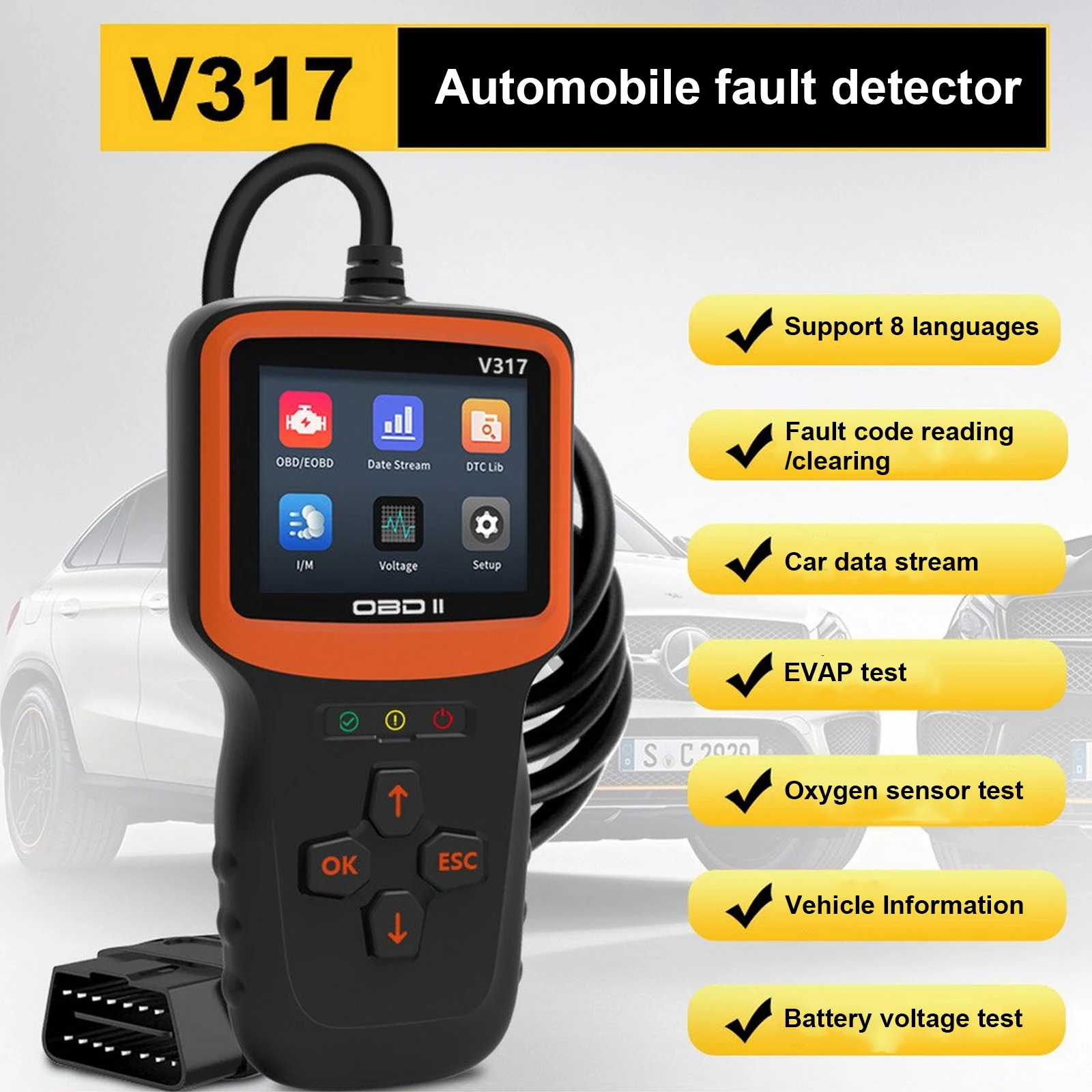 

V317 12V Automobile Diagnostic Instrument Engine Fault Diagnosis OBD2