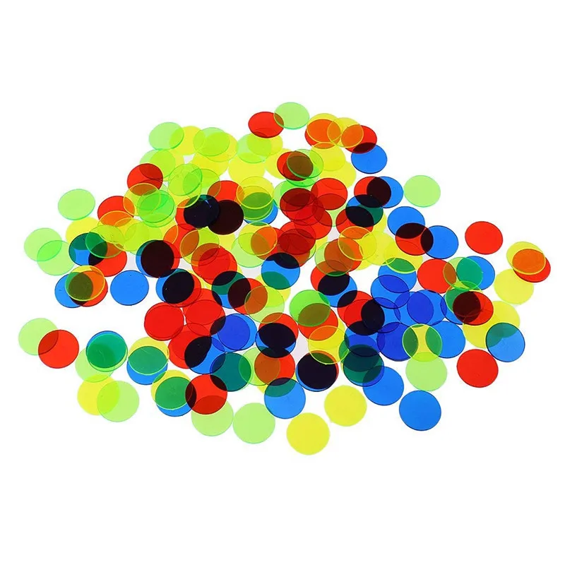 100 шт 15 мм пластиковые фишки прозрачные цветные фишки для покера микросхем для карнавала бинго игровые аксессуары Веселая Семейная Игра для клуба