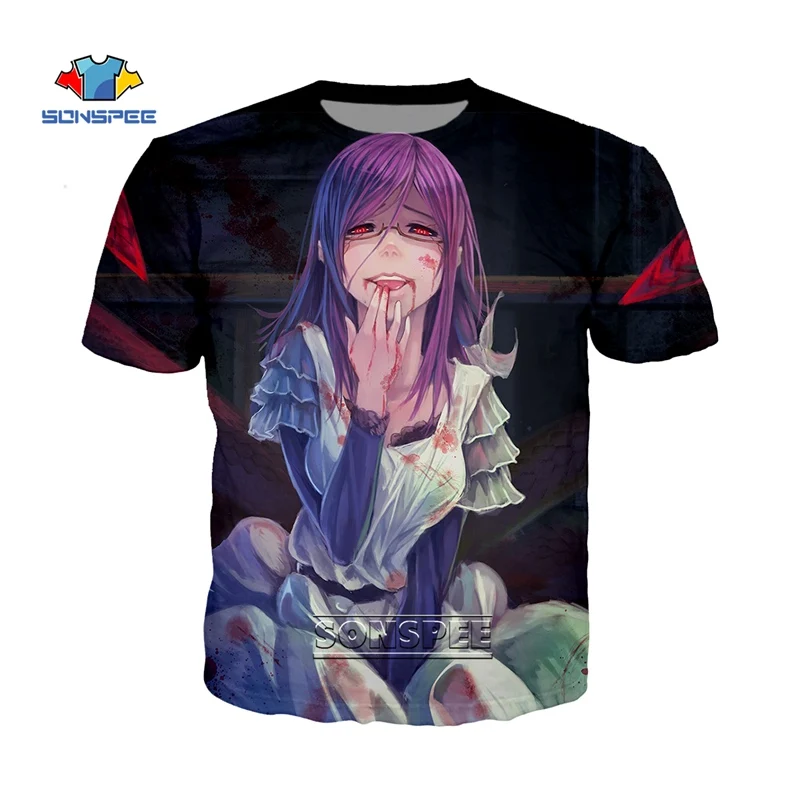 SONSPEE одежда с надписью Tokyo Ghoul футболки для мужчин и женщин 3D печати Футболка