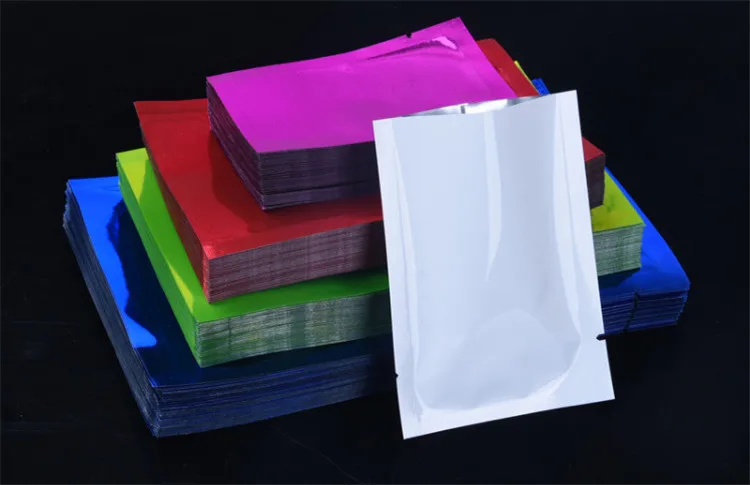 500PCS 오픈 탑 알루미늄 호일 포장 가방 DIY 말차 차 분말 향신료 초콜릿 버터 설탕 비누 열 씰링 시험 파우치