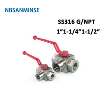 NBSANMINSE KHB3K NPT G 1 1-1/4 1-1/2 нержавеющая сталь SS316 шаровой клапан высокого давления 31,5 МПа