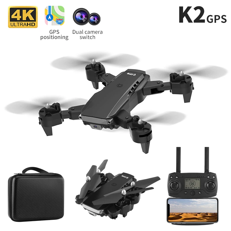Dron K2 PRO teledirigido, helicóptero 4k, artefacto aéreo, juguetes, Gps, de altura fija cuadricóptero, cámara Dual de HD, plegable, LARGA RESISTENCIA