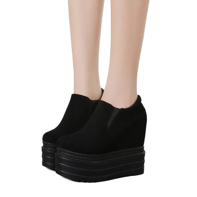 New spring 13 cm high with naked waterproof joker platform machine Martin increased in women's shoes | Обувь