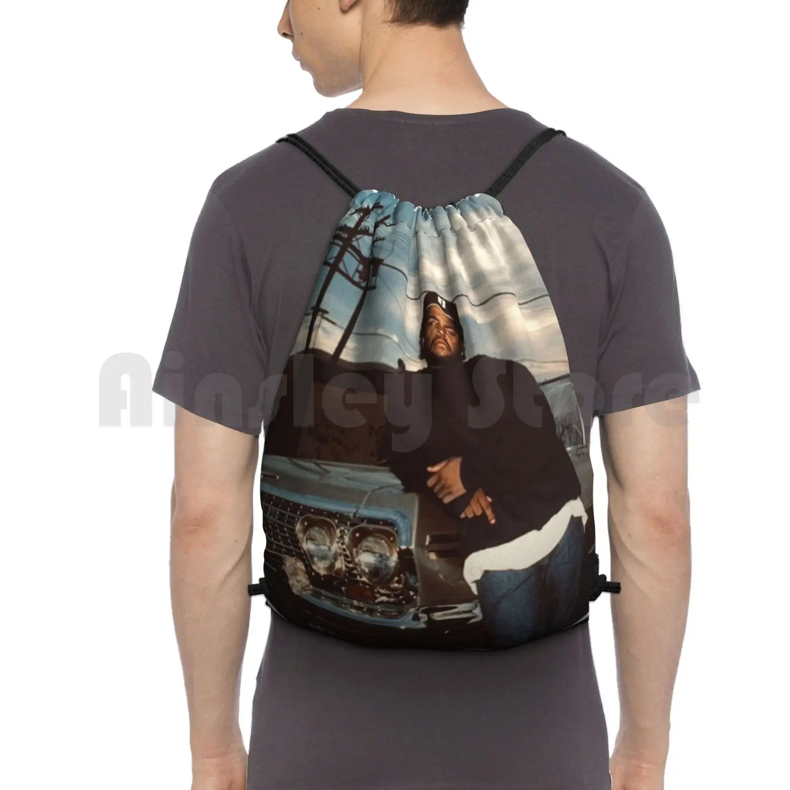 

Old School Ice Cube Backpack Drawstring Bag Riding Climbing Gym Bag Icecube Westcoast La Oldschool Vintageog Vintage