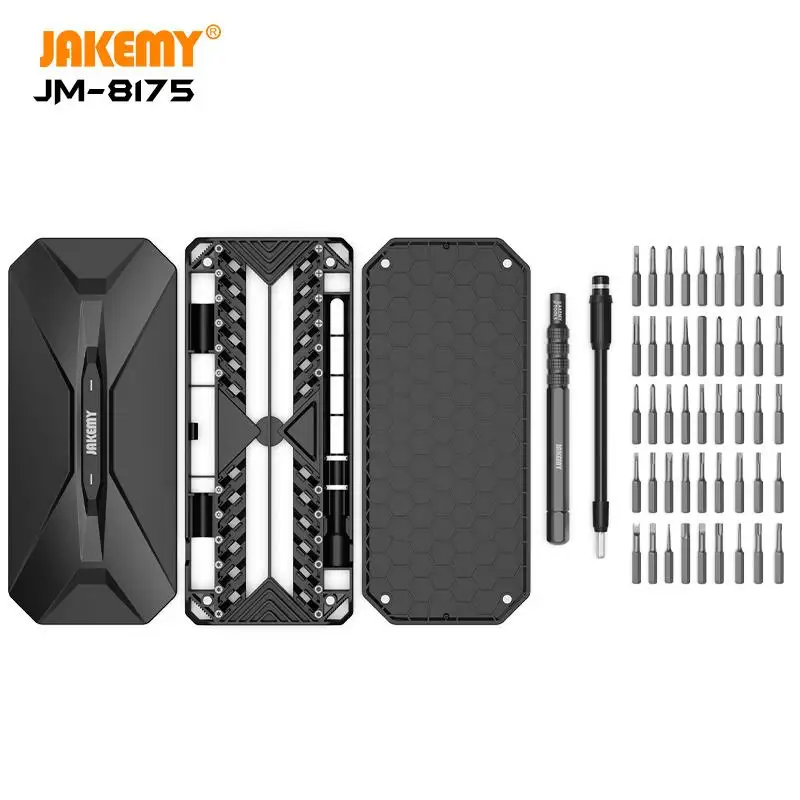 

JAKEMY New Multifunctional Precision Screwdriver Set 50 In 1 Deep Hole S2 Bits Double Independent Outer Box Repair Hand Tools