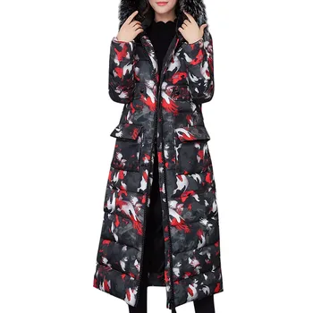 

Women's down jacket Women Winter Warm Thick Outerwear Hair Collar Zip Coat Slim Cotton-padded Jacket Hot sale L500924