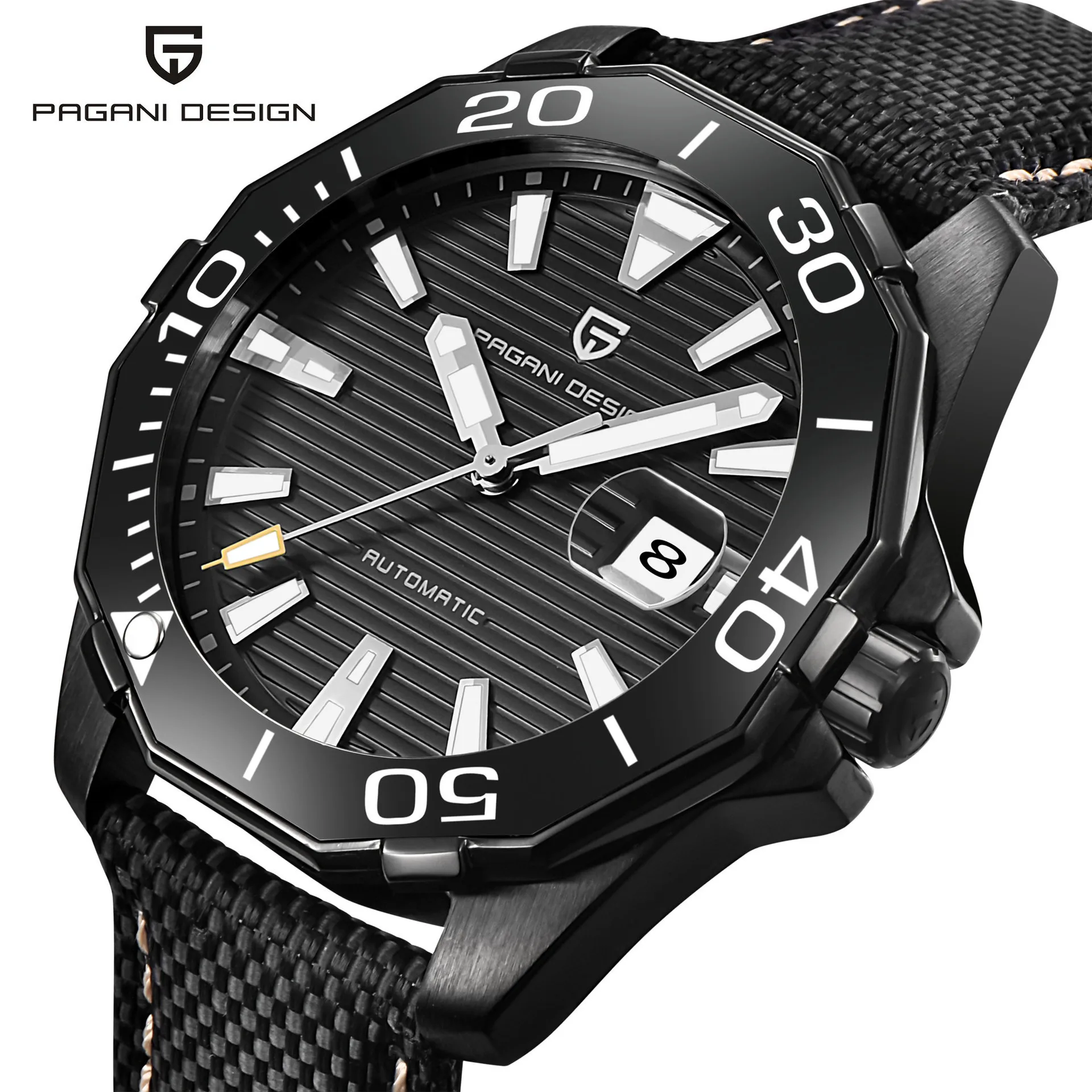 

Bo kanny Brand Men's Large Plate Sports Steel Belt Watch Business Casual Waterproof Fully Automatic Analog Watch