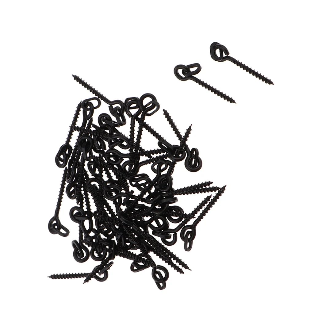 50 Pieces Steel Carp Fishing Boilies Screw with Elliptical Ring Bait Tool Rigs Carp Fishing Tackle Accessory