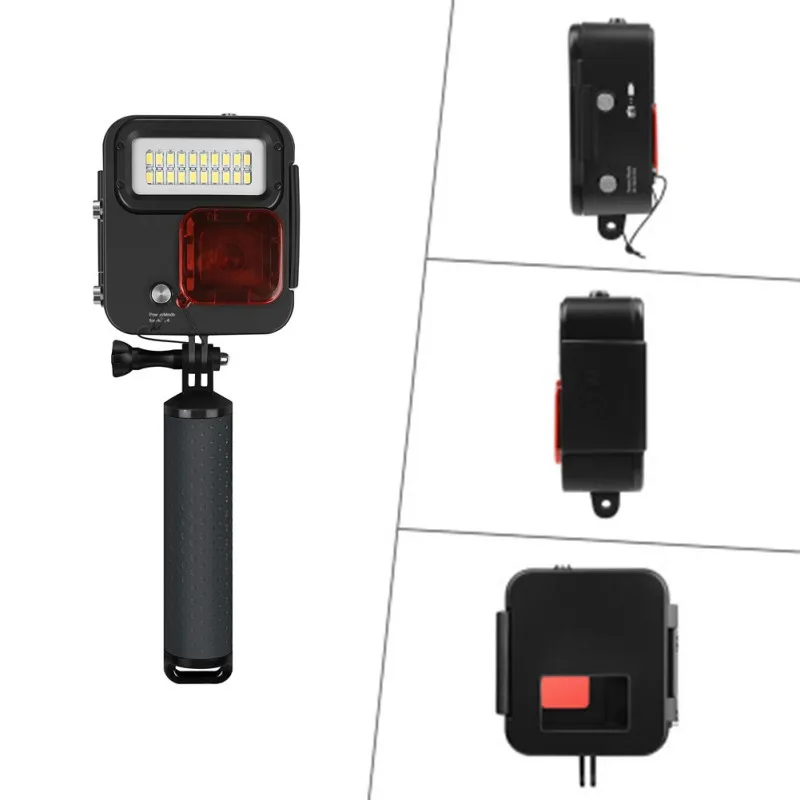 Высокое качество Профессиональный Дайвинг светильник для Gopro Hero7/6/5/4 Дайвинг заполняющий свет светильник Водонепроницаемый ракушка освещение светодиодный светильник