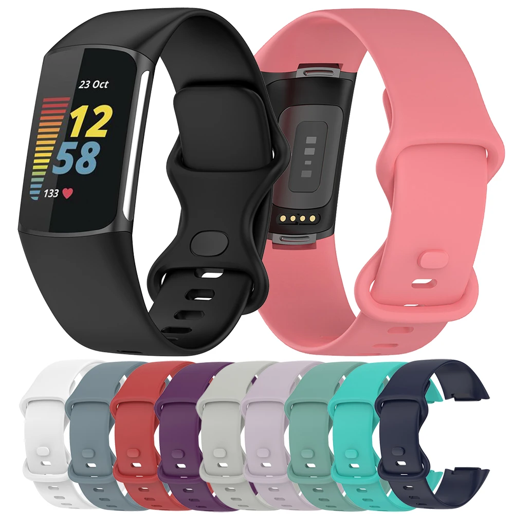 

Essidi New Soft Silicone Bracelet Strap For Fitbit Charge 5 Sports Women Men Watch Wrist Band Loop For Fitbit Charge 5 Correa