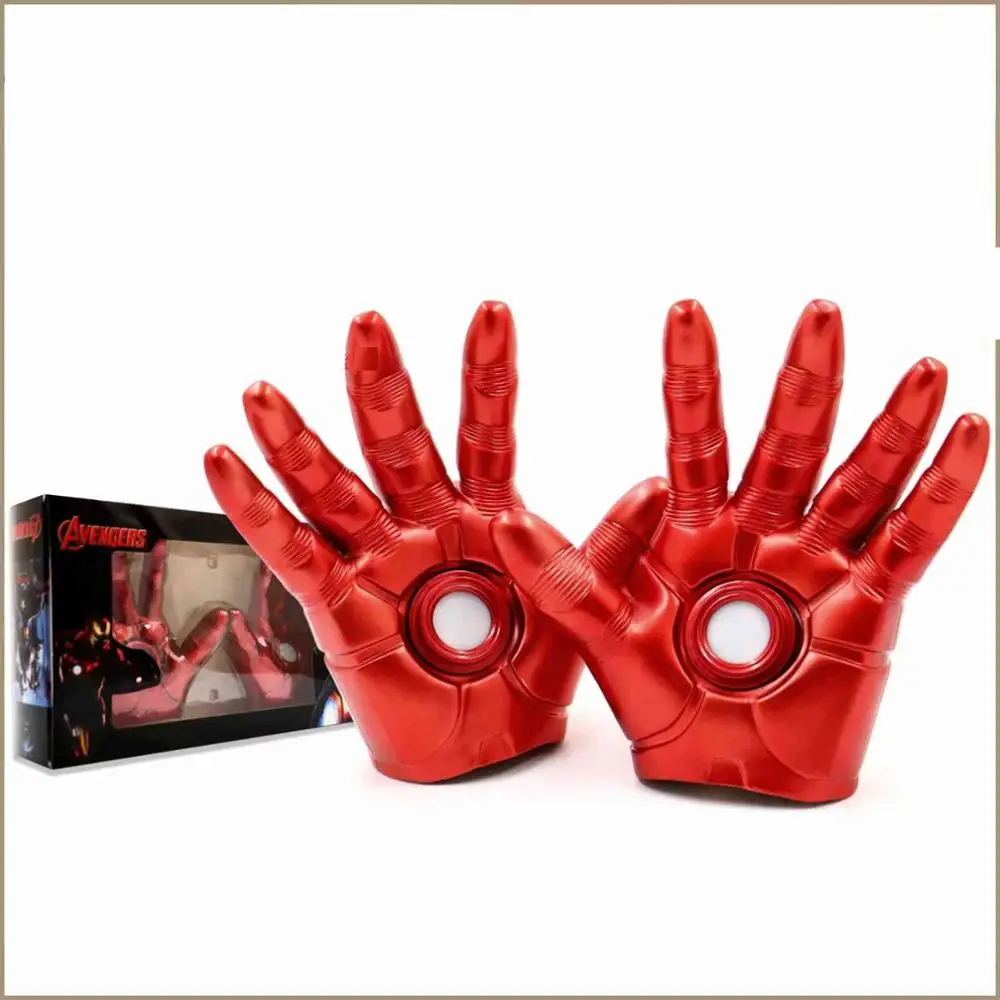 

2019 Marvel Avengers Iron Man LED Glove Toy Figures Ironman Hand Toys PVC Collection Model Dolls For Adult Children Gifts