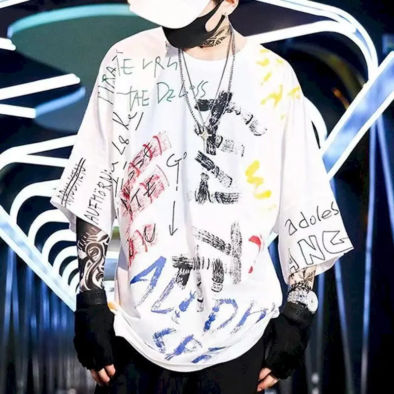 JIMWAG GRAFFITI T ホワイト Optical white Oversized T-shirt with graffiti print - Buy