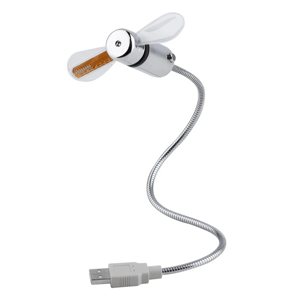 

2018 New Durable Selling USB Mini Flexible Time LED Clock Fan with LED Light - Cool Gadget Keep Cool and Time Display