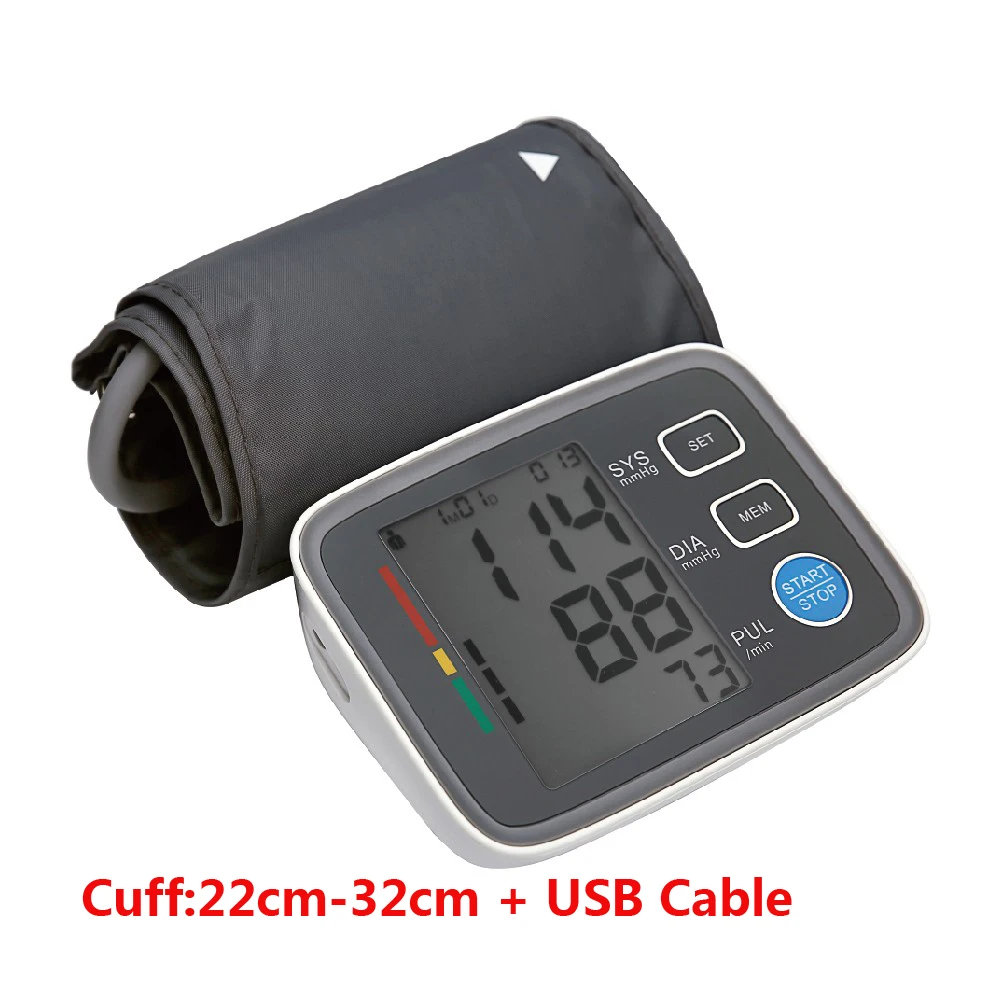 Медицинские приборы для использования в домашних условиях, 32/48 см гигиена импульсный инструмент измерения usb-кабель Портативный ЖК-дисплей Автоматический цифровой прибор для измерения верхнего Монитор артериального давления на руку - Цвет: 22-32cuff USB Cable