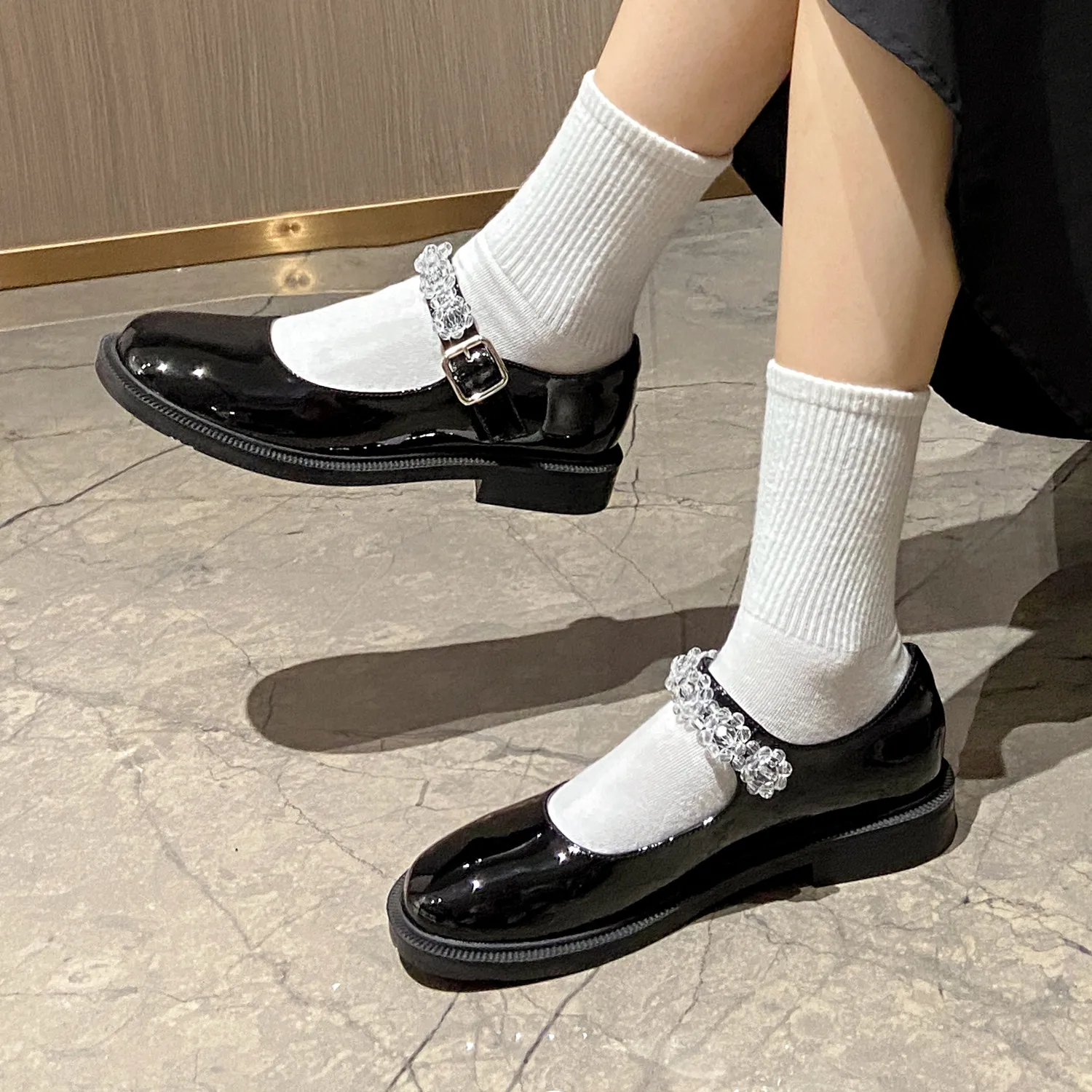 Туфли женские на плоской подошве в японском стиле | Обувь