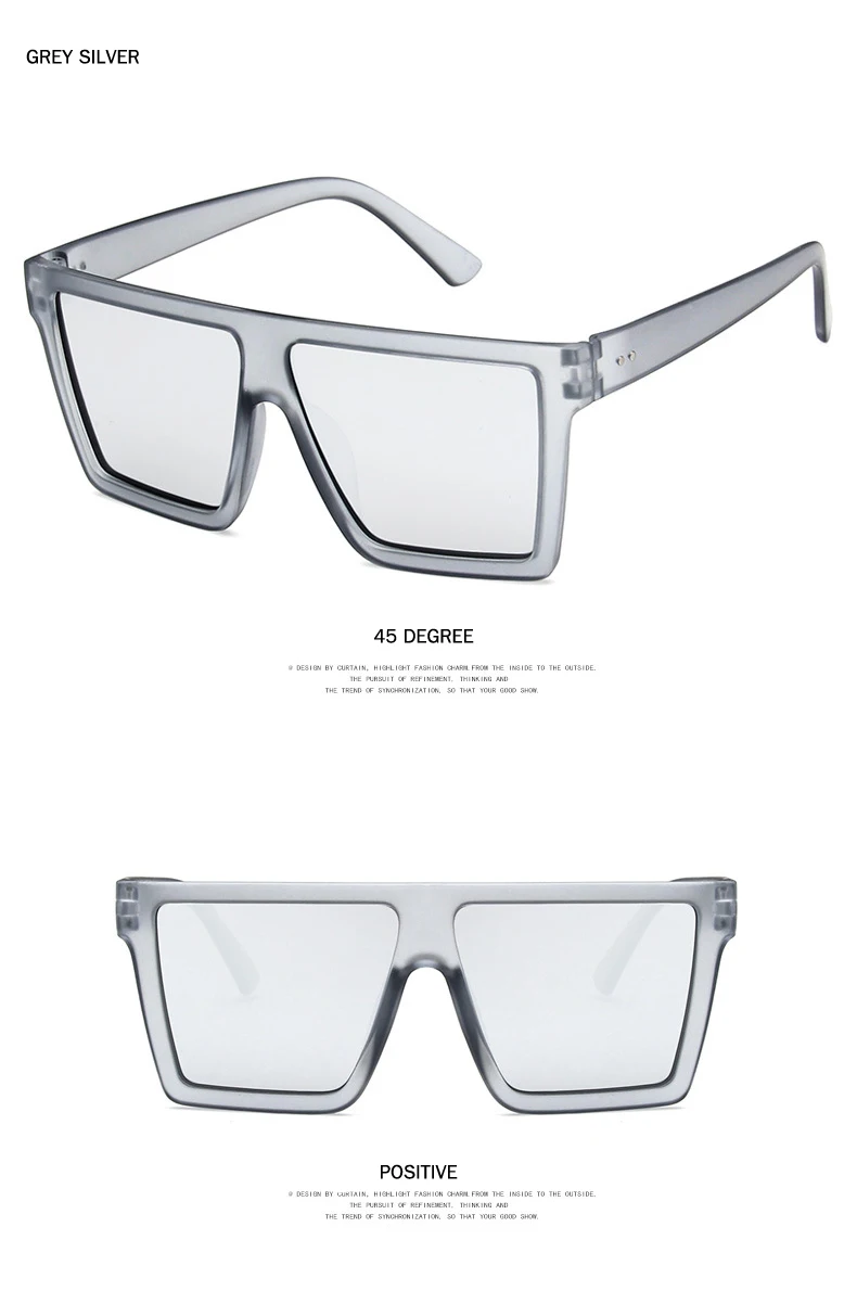 Солнцезащитные очки с плоским верхом для мужчин и женщин, брендовые дизайнерские негабаритные квадратные модные цельные солнцезащитные очки с линзами для женщин, мужские солнцезащитные очки с зеркальным покрытием