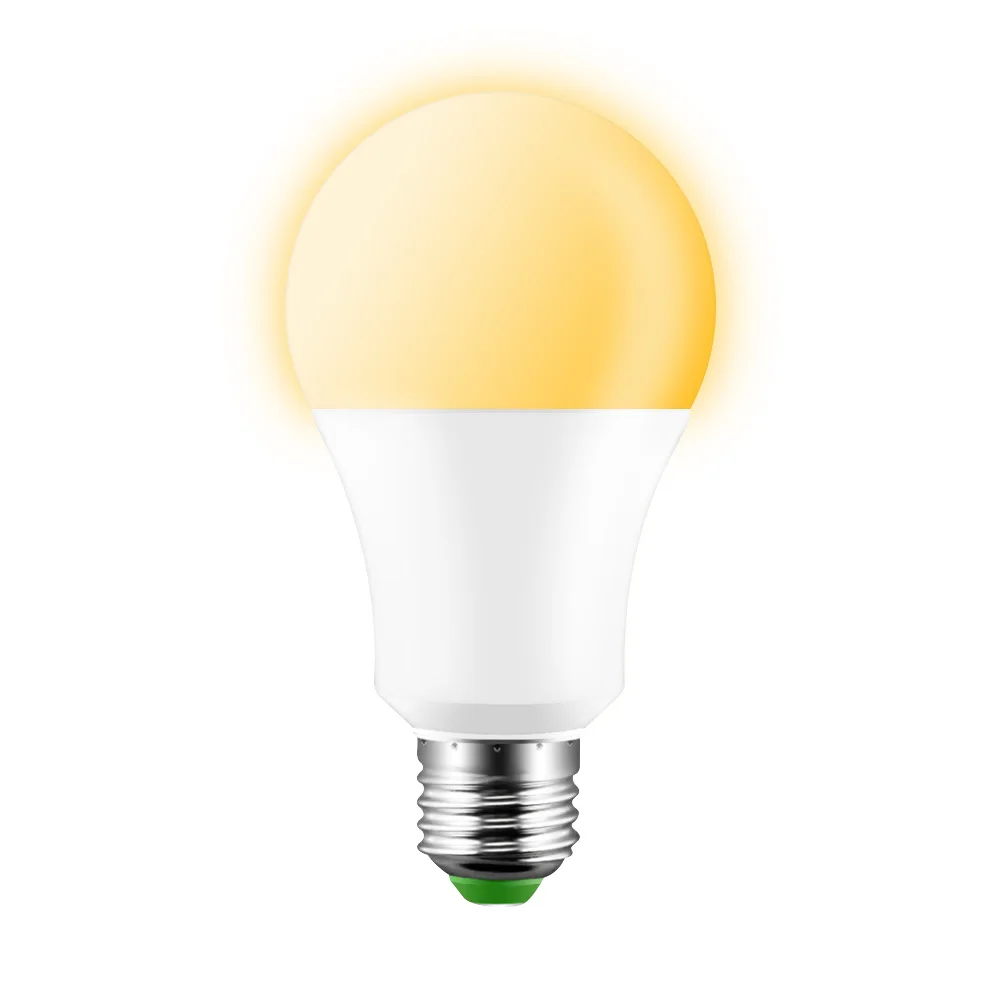 10 Вт Светодиодная лампа управления светом E27 AC110V 220 В умный датчик Сумерки до рассвета автоматическая светодиодная Ночная лампа для крыльца, сада, рабочей комнаты - Emitting Color: Warm white