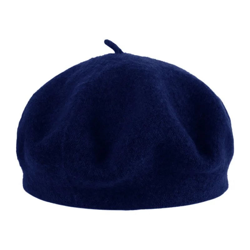JODIMITTY, теплая зимняя женская уличная шапка, шапка для женщин, берет для девочек, одноцветная, французская, Boinas De Mujer, шапка для художника, женская, винтажная - Цвет: navy