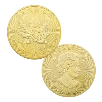 

New Canada Gold Coins Maple Leaf Commonwealth Queen Coin Commemorative Collect Gift Token Drop shipping Art People