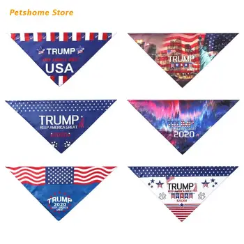 

2 Pcs US Presidential Election Lettering Print Washable Dog Triangle Bibs Scarf