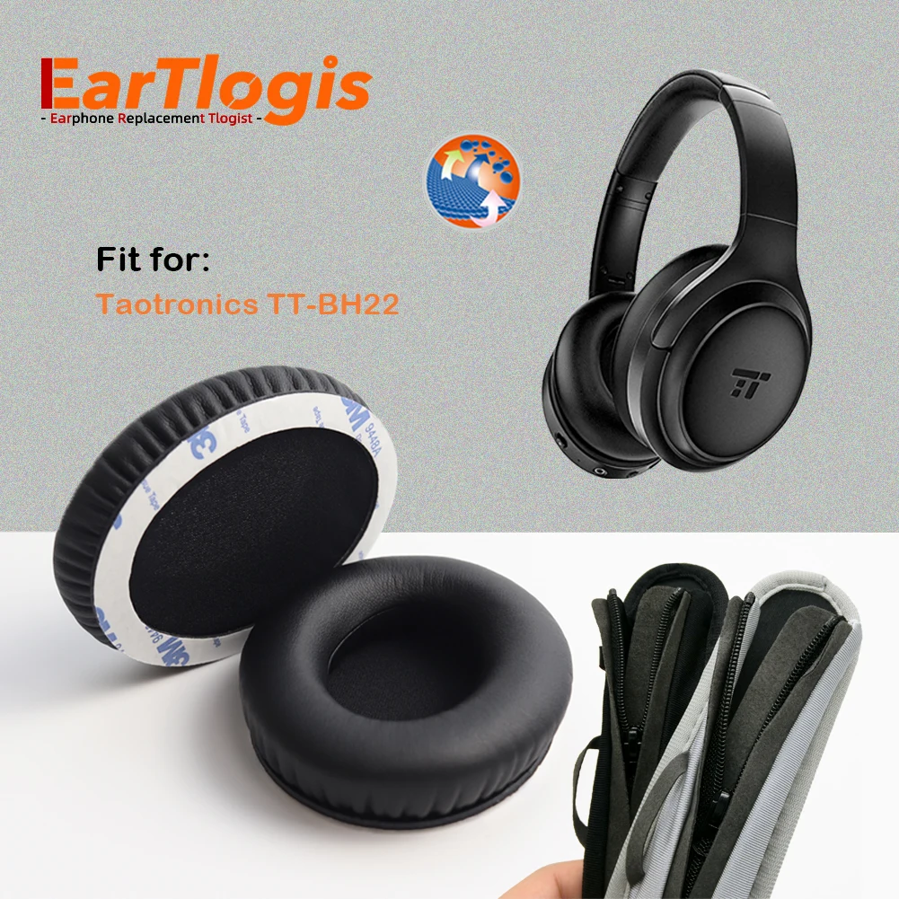 EarTlogis Replacement EarPads Bumper for Taotronics TT-BH22