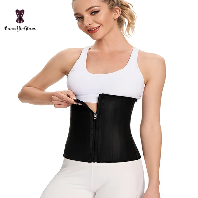Black Cream 3 Hook And Eye 25 Steel Booned Latex Waist Trainer Fajas Girdle Sashes Waistband Plus Size Underwear Corselet Women 670 Black
