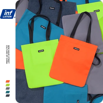 

INFLATION Men Canvas Handbags 2020 Fashion Street Style Large Capacity Shopping Bag Male Women Shoulder Bag Tote Bag 345AI2020