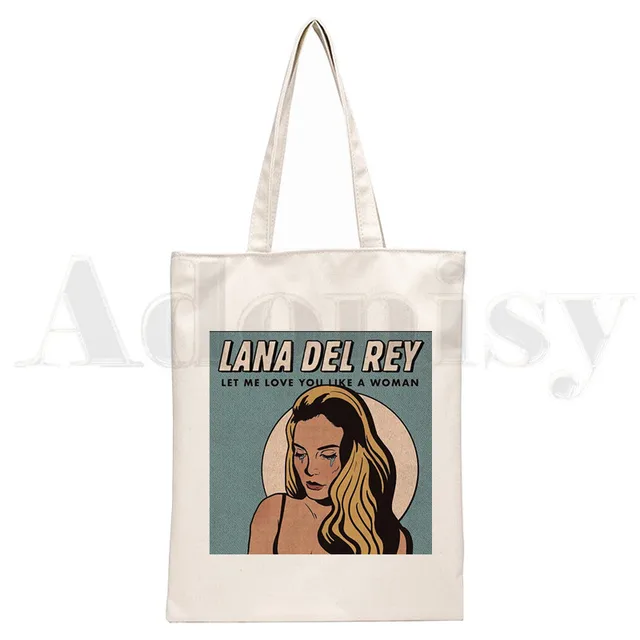 Lana Del Rey LOGO Printed Graphic Hipster Cartoon Print Shopping Bags Girls Fashion Casual Pacakge Hand Bag N2014B