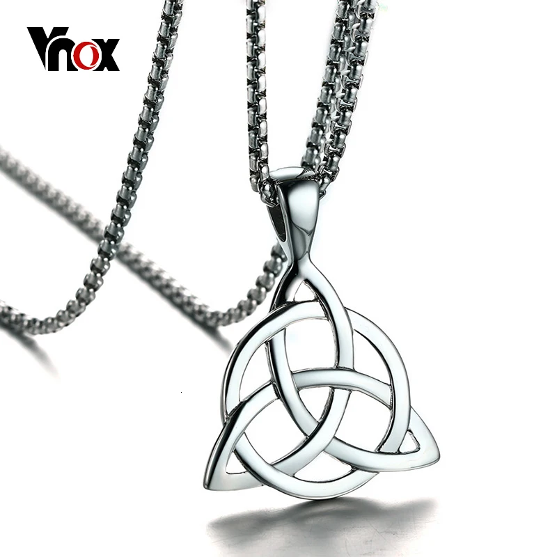 Vnox блокированный кулон-узел для мужчин ожерелье из нержавеющей стали yhth теологическая тегия символ крест мужские ювелирные изделия 2" цепь