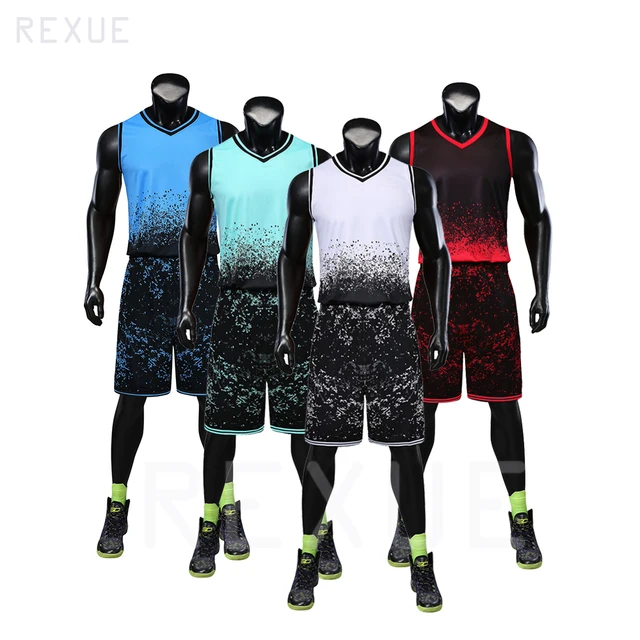 US $13.72 Basketball Uniform Men Sports Suit Customize Basketball suit print shirt and shorts Wholesale Team 