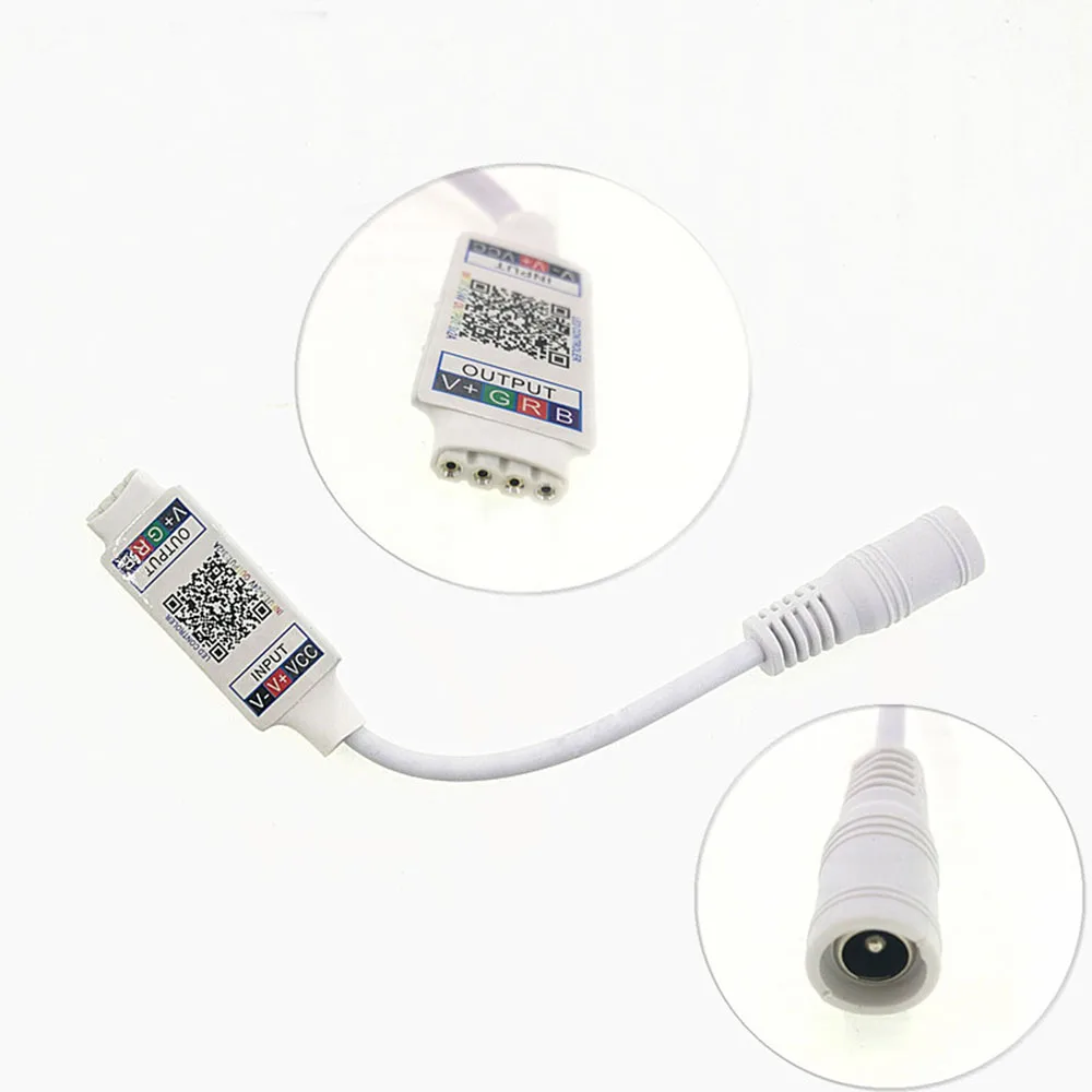 White Wifi мини RGB RGBW Bluetooth контроллер DC 5 в 12 В 24 в музыкальный светодиодный пульт управления для 2835 5050 Светодиодные полосы приложение светодиодный контроллер - Цвет: White