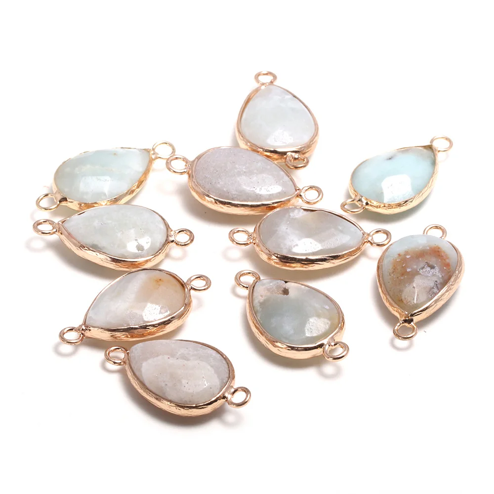 

Natural Stone Connectors Water Drop Shape Faceted Connectors 4pc/pack for Women Jewelry Making Necklace Size 14x27 mm