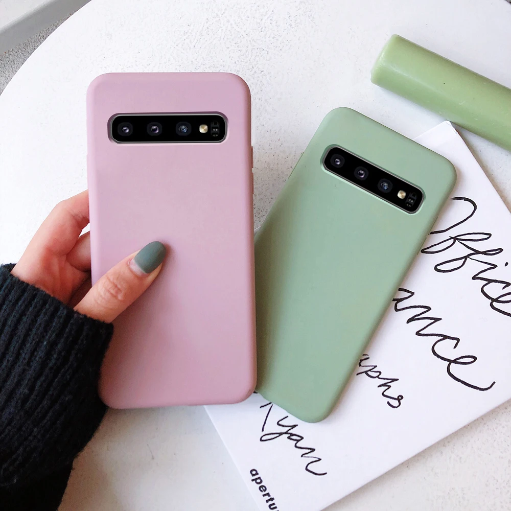 Матовая Карамельный цвет Силиконовые чехлы из ТПУ для samsung Galaxy S9 S8 S10E плюс J7 J8 A6 A7 A8 note5 note8 note9 A60 A50 чехол Capa