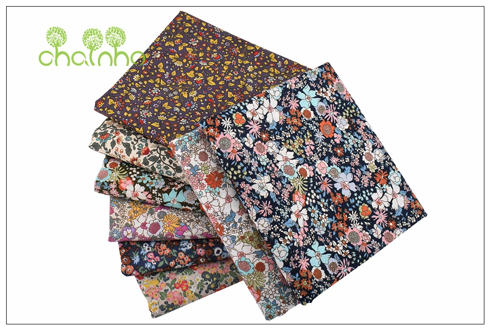 Chainho,Floral Series Printed Plain Cotton Fabric,DIY Quilting&Sewing Poplin Material For Baby&Children Dress,Shirt,Skirt,PCC093