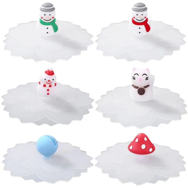

Silicone Cup Cover Dustproof Leakproof Reusable Heat-resistant Transparent Lids Delicate Home Furnishing Essential Supplies
