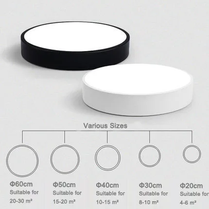 Современный светодиодный акриловый потолочный светильник s круглый белый/черный