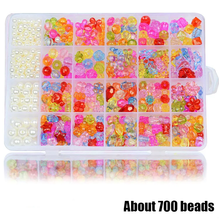 Новинка, креативная игрушка для девочек, сделай сам, бисер, весь набор аксессуаров/Детские художественные Развивающие игрушки для рукоделия, подарки для детей - Цвет: About 700pcs beads