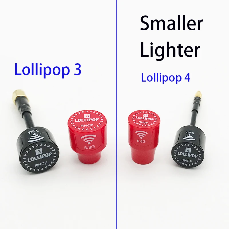 Haf33f1f4ba114049a8574fb3173fc614k New Lollipop 4 Smaller and lighter 5.8G 2.5dBi Gain RHCP Antenna SMA RP-SMA MMCX UFL Connector For RC FPV Racing Drone Model