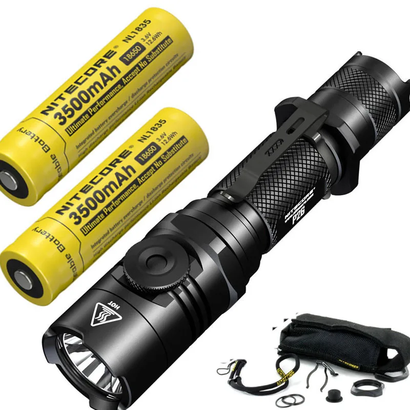 NITECORE P26 фонарик бесступенчатая яркость CREE XP-L HI V3 max 1000 люмен дальность луча 310 м поисковый фонарь