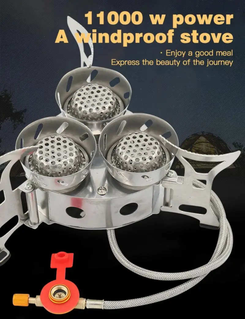 Widesea Outdoor Gas Burner Windproof Camping Stove Portable Folding Ultralight Split Lighter Tourist Equipment For Hiking