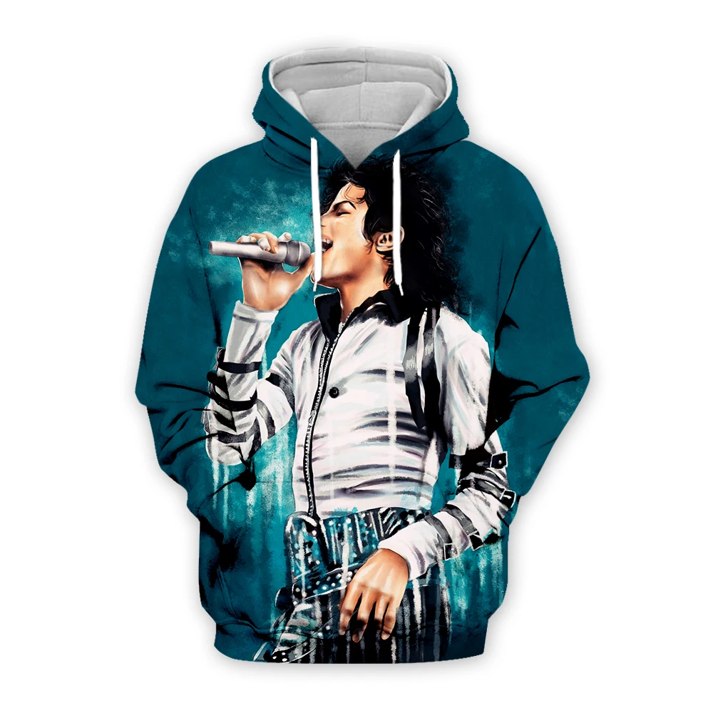 Plstar Cosmos Pop King Legend Cantante Musicista Michael Jackson Streetwear Pullover Colorato 3Dprint Uomo/Donna Harajuku Felpe Con Cappuccio 16