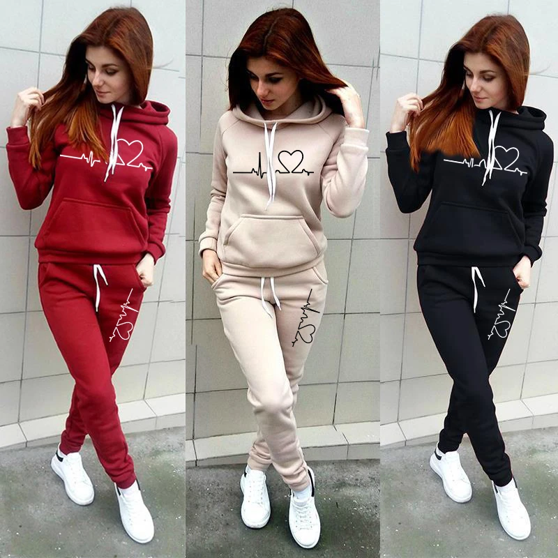 Two Piece Set Women Hoodies and Pants Female Tracksuit Hooded Sweatshirt Causal Autumn Spring Outfits Suit Clothes Size S-4XL co ord sets women