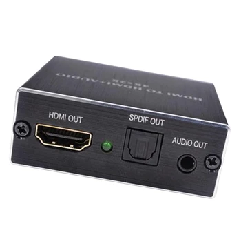 

4K x 2K HDMI Input to HDMI Output+Optical SPDIF Output+3.5mm Audio Output Extractor Convertor HDMI Splitter Adaptor (Black)