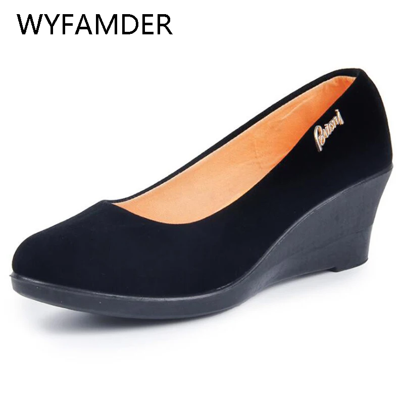 wedge black shoes womens