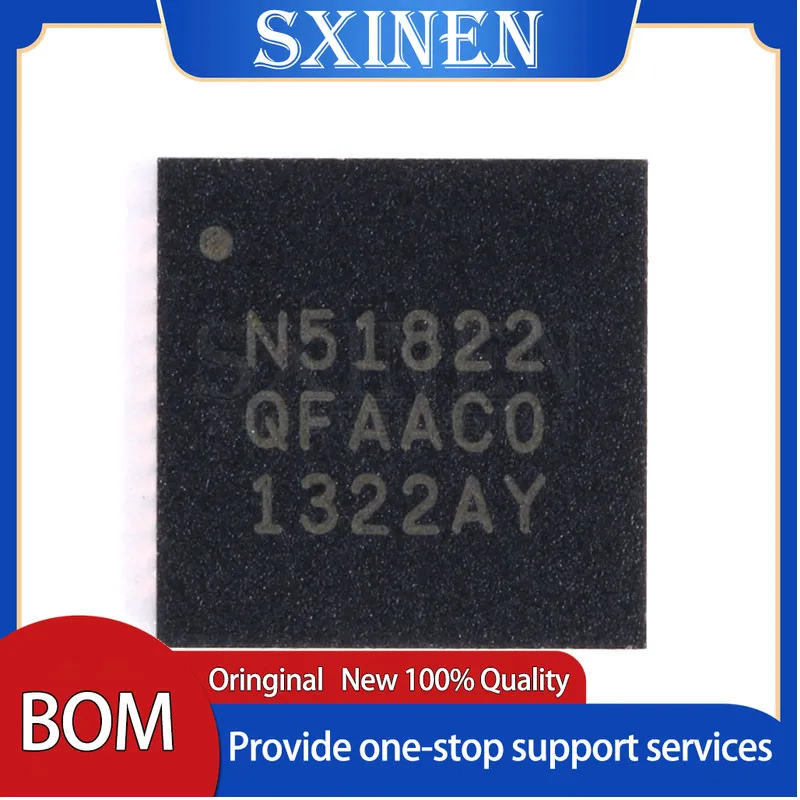5PCS NRF51822-QFAA-R QFN-48 2.4GHz RFBluetooth 4.0 Wireless Transceiver Chip | Электронные компоненты и