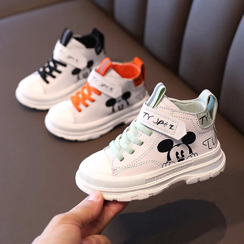 Zapatos Deportivos informales de moda para niños de a 5 años, Disney, Otoño, nuevo estilo coreano, dibujos animados, ayuda para bebés, Mickey|Zapatillas deportivas| - AliExpress