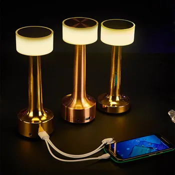 

Thrisdar Creative LED Bar Table Lamp With Power Bank LED Rechargeable Restuarant Cafe Hotel Desk Table Light Bedroom Stand Light