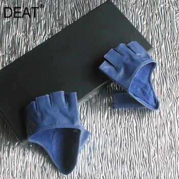 

DEAT 2020 Autumn And Winter New Products Fashion Women's Leather Half Palm Half Finger Sheepskin Gloves PB184