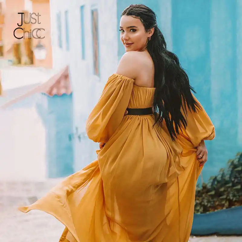 yellow chiffon maxi dress